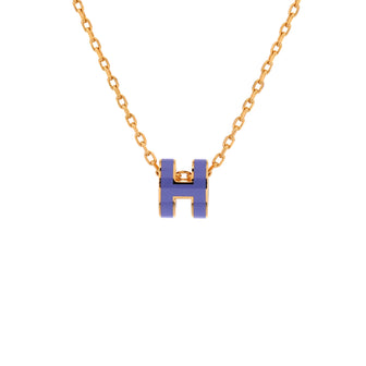 Hermes Pop H Pendant Chain Necklace Metal and Enamel Mini