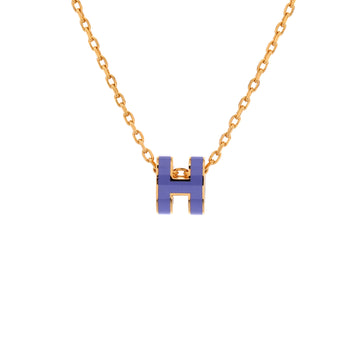 Hermes Pop H Pendant Chain Necklace Metal and Enamel Mini