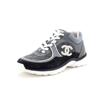 Chanel Women's CC All Over Print Low-Top Sneakers Suede