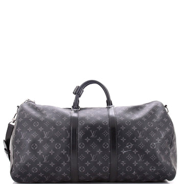 Louis Vuitton Keepall Bandouliere Bag Monogram Eclipse Canvas 55
