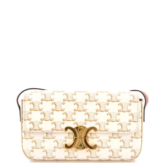 Celine Triomphe East-West Shoulder Bag Triomphe Coated Canvas