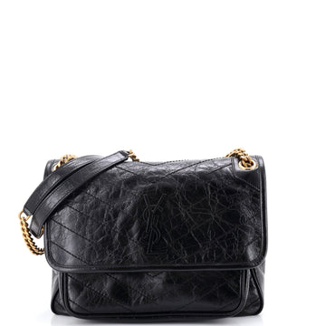 Saint Laurent Niki Chain Flap Bag Matelasse Chevron Leather Medium
