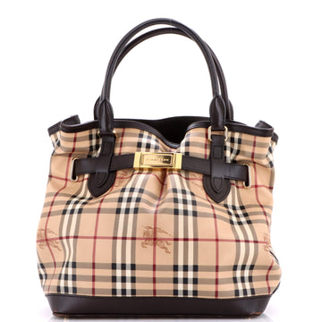 Burberry Golderton Tote Haymarket Coated Canvas Medium
