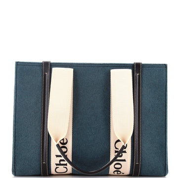 Chloe Woody Tote Recycled Felt with Leather and Canvas Large
