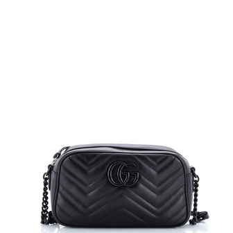 Gucci GG Marmont Monochrome Shoulder Bag Matelasse Leather Small