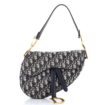 Christian Dior Saddle Handbag Oblique Canvas Medium