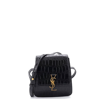 Saint Laurent Kaia Flap Satchel Crocodile Embossed Leather North South