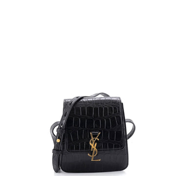 Saint Laurent Kaia Flap Satchel Crocodile Embossed Leather North South