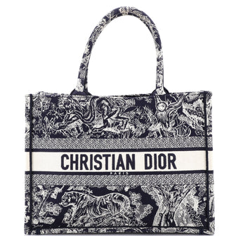 Christian Dior Book Tote Embroidered Canvas Medium