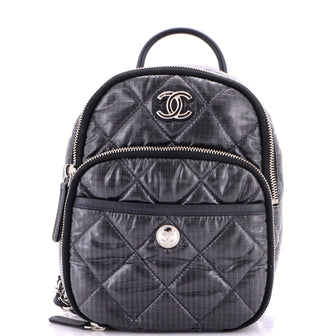 Chanel Coco Neige Chain Backpack Quilted Nylon Mini