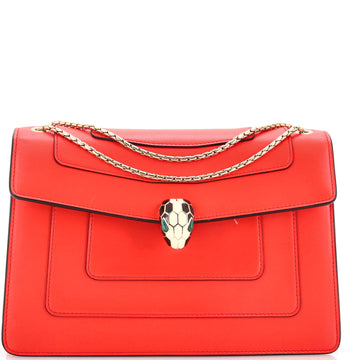 Bvlgari Serpenti Forever Square Shoulder Bag Leather Medium