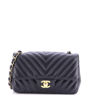 Chanel Classic Single Flap Bag Chevron Lambskin Mini