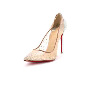 Christian Louboutin Women's Follies Strass Pumps Crystal Embellished Mesh 100