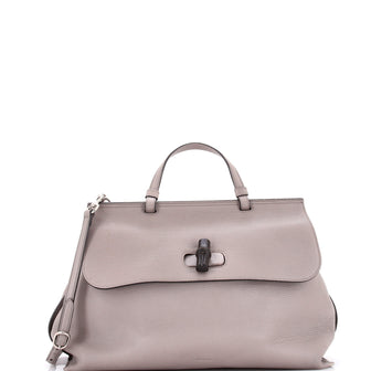 Gucci Bamboo Daily Top Handle Bag Leather Large