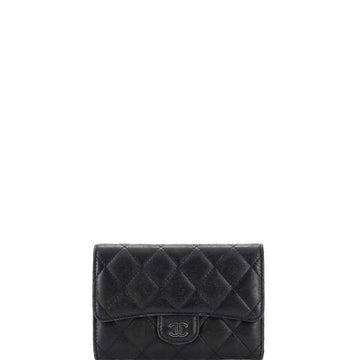 Chanel CC Compact Classic Flap Wallet Quilted Caviar