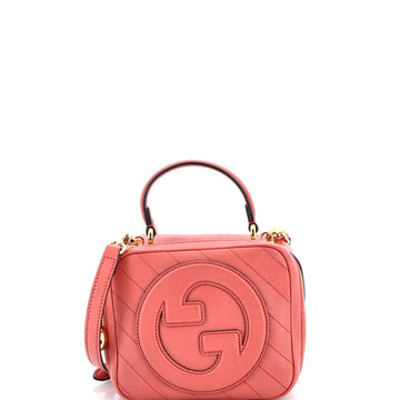 Gucci Blondie NM Top Handle Shoulder Bag Diagonal Quilted Leather