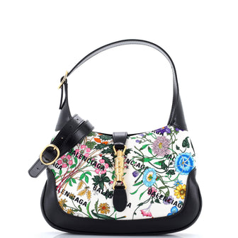 Balenciaga x Gucci The Hacker Project Jackie 1961 Hobo Flora Canvas Small