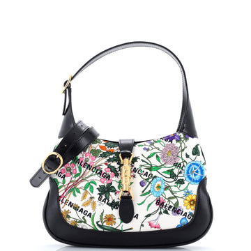 Balenciaga x Gucci The Hacker Project Jackie 1961 Hobo Flora Canvas Small