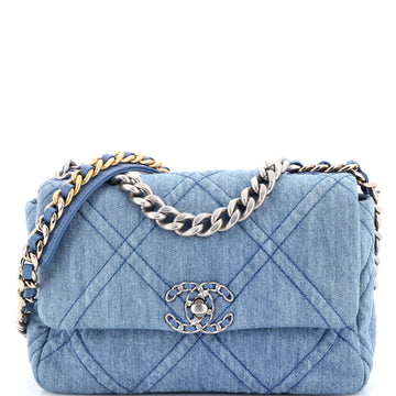 Chanel 19 Flap Bag Quilted Denim Medium