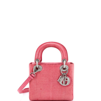 Christian Dior Lady Dior Bag Lizard with Crystal Charms Mini
