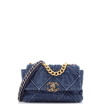 Chanel 19 Flap Bag Quilted Denim Medium