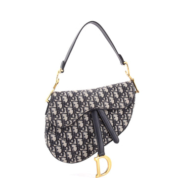 Christian Dior Saddle Handbag Oblique Canvas Medium