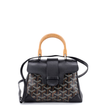 Goyard Saigon Top Handle Bag Coated Canvas with Leather Mini