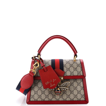 Gucci Queen Margaret Top Handle Bag GG Coated Canvas with Leather Small
