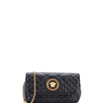Versace Medusa Icon Chain Flap Bag Quilted Leather Mini