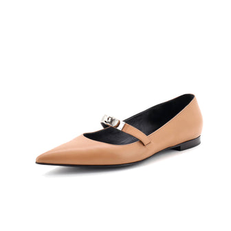 Hermes Women's Kelly Pointed Toe Ballet Flats Leather