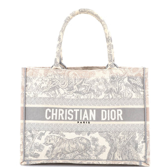 Christian Dior Book Tote Embroidered Canvas Medium