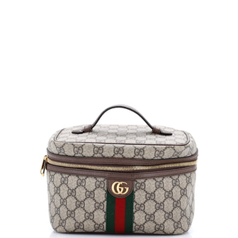 Gucci Ophidia Top Handle Cosmetic Case GG Coated Canvas Small