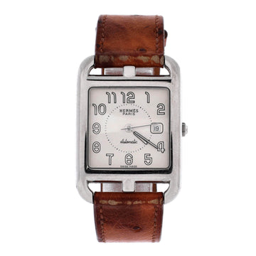 Hermes Cape Cod Automatic Watch Stainless Steel and Ostrich 29