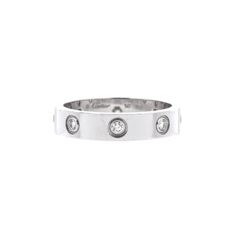 Cartier Love Wedding Band 8 Diamonds Ring 18K White Gold with Diamonds
