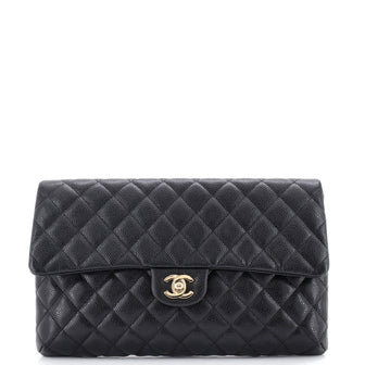 Chanel Classic Flap Clutch Quilted Caviar