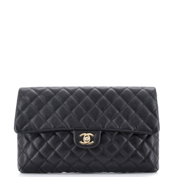 Chanel Classic Flap Clutch Quilted Caviar