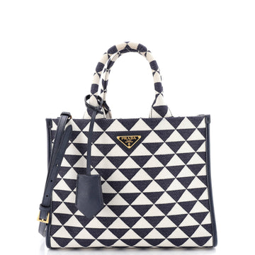 Prada Symbole Shopper Tote Jacquard Small