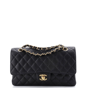 Chanel Classic Double Flap Bag Quilted Caviar Medium