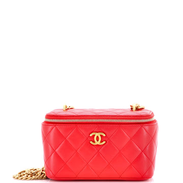 Chanel Sweet Heart Vanity Case with Chain Quilted Lambskin Small