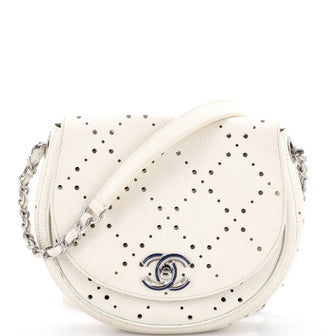 Chanel Saddle Bag Perforated Caviar
