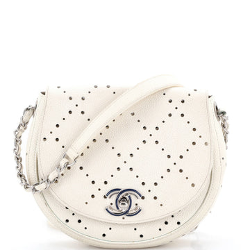 Chanel Saddle Bag Perforated Caviar