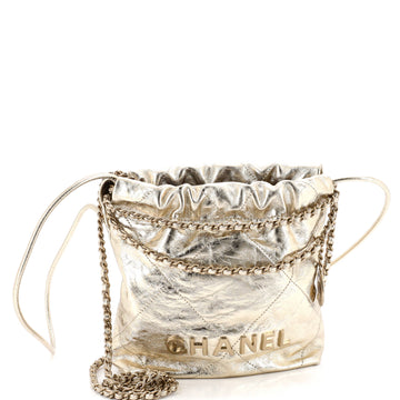 Chanel 22 Chain Hobo Quilted Calfskin Mini