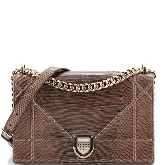 Christian Dior Diorama Flap Bag Lizard Medium