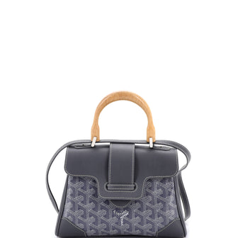 Goyard Saigon Top Handle Bag Coated Canvas with Leather Mini