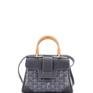 Goyard Saigon Top Handle Bag Coated Canvas with Leather Mini