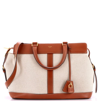 Celine Cabas de France Tote Canvas with Leather Medium