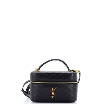Saint Laurent Gaby Zip Around Vanity Bag Quilted Leather Mini
