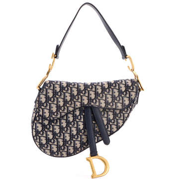 Christian Dior Saddle Handbag Oblique Canvas Medium