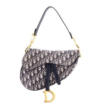 Christian Dior Saddle Handbag Oblique Canvas Medium