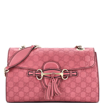 Gucci Emily Chain Flap Bag Guccissima Leather Medium
